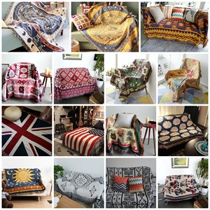 Hoogwaardige Jacquard Geweven Dekens Voor Camping Gebreide Worp Deken Met Unieke Patronen Ab Zijkanten Bohemian Tapijt - Product Image 6