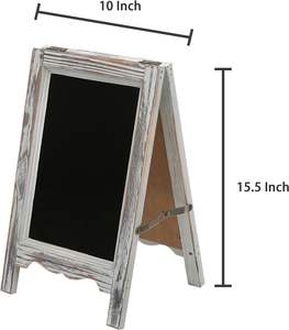 Tavolo in <span class=keywords><strong>legno</strong></span> bruciato A cornice di lavagna segno doppio lato cancellabile Menu numero di <span class=keywords><strong>legno</strong></span> - Product Image 3