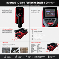 Détecteur de ferraillage 3D par laser, scanner d'acier, mesureur de couverture de béton pour l'évaluation de la corrosion et l'inspection des structures