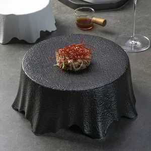 Yayu set peralatan makan berbintik, desain populer alat makan batu besar khusus porselen batu set makan malam piring keramik Jepang