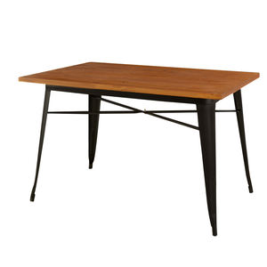 Dessus de <span class=keywords><strong>table</strong></span> en bois de style industriel simple et pieds de <span class=keywords><strong>table</strong></span> en fer Ensemble <span class=keywords><strong>table</strong></span> et chaises de salle à manger pour <span class=keywords><strong>deux</strong></span> et quatre <span class=keywords><strong>personnes</strong></span> - Product Image 1