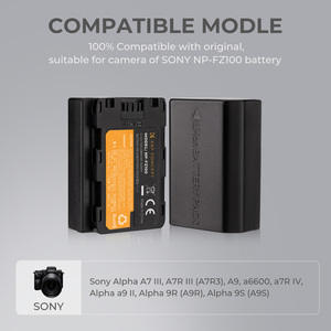 Batería de Cámara Recargable de Iones de Litio K&F Concept de 2280 mAh NP-FZ100 para <span class=keywords><strong>Sony</strong></span> A7iii A7Riii A9 A6600 A7R <span class=keywords><strong>IV</strong></span> <span class=keywords><strong>Alpha</strong></span> A9 II - Product Image 4