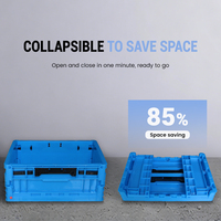 Grande caisse en plastique pliable réutilisable 400*300*230mm, caisse à fruits pliable pour le transport en supermarché
