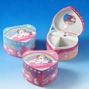 <span class=keywords><strong>Boîte</strong></span> <span class=keywords><strong>à</strong></span> musique <span class=keywords><strong>à</strong></span> manivelle de marque Yiyu, très demandée, en forme de cœur de licorne en papier, avec miroir, durée sonore de 30 secondes, pour rangement de <span class=keywords><strong>bijoux</strong></span> - Product Image 5