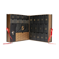 Calendrier de l'Avent Beauté de Noël avec gaufrage et revêtement UV, 24 jours, soins de la peau et maquillage, boîte rigide en matériaux recyclés