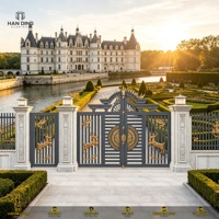 Portail de jardin en aluminium sur mesure, double battant, anti-escalade, résistant aux UV, pour entrée résidentielle, antirouille, à faible hauteur