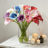 Fleurs artificielles en plastique de haute qualité, effet toucher réel, Calla Lily, pour mariage, Saint-Valentin, Pâques, décoration de la maison, photographie