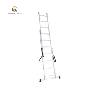 Échelle télescopique en aluminium à 2 sections, certifiée EN131, robuste, capacité de charge 150 kg, pour entrepôt et extérieur – Offre Spéciale - Product Image 3