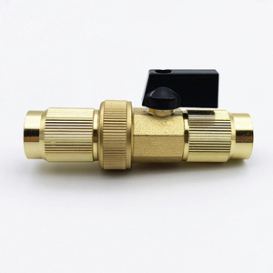 Brass Garden Water Connector 1/2 Inch Threaded With <b>Valve</b> For Hose Irrigation Tools - Product Image 1