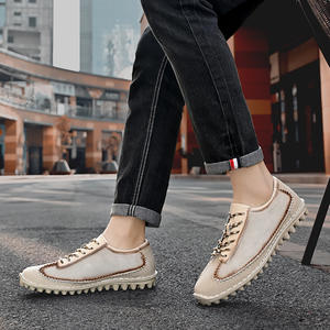 Chaussures décontractées pour hommes en cuir véritable à semelle souple, style rétro, basses, à lacets, pour la conduite et les loisirs – Meilleures ventes - Product Image 4