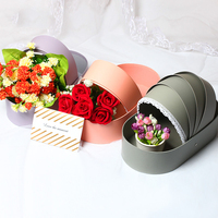 Kotak Buket Kertas Berbentuk Ayunan, Buket Bunga Kertas Hari Valentine Bunga Mawar Kotak Hadiah Kemasan Ulang Tahun Dekorasi DIY