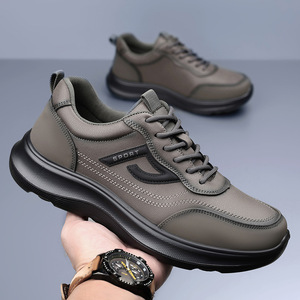 Men's Casual Walking Shoes Leather Rubber Sole Low Heel Anti Slip <b>EVA</b> Midsole Comfortable Leisure Wear Wenzhou Origin - Product Image 2