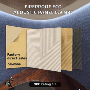 Panneau acoustique carré moderne en fibre de polyester, NRC élevé 0.9, ignifuge, écologique, pour studio, salle de sport, hôtel, appartement, design 3D - Product Image 2