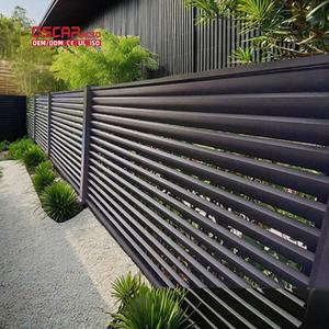 Pannelli per Recinzione in Alluminio Orizzontale a Doghe per Privacy, Facile da Installare, Design Senza Scavo per Giardino, Patio e Cortile - Product Image 1