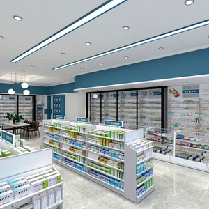 Medicine toko obat dekorasi penjualan baik toko obat kabinet untuk toko obat desain Interior - Product Image 1