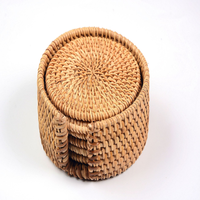 Sous-verre en rotin naturel tissé à la main, écologique, moderne, multi-tailles, isolant thermique, pour table, café, thé, commande minimum 2