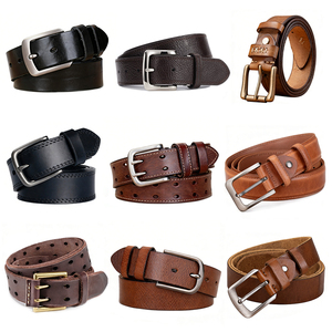 Cinturón de Cuero de Vaca de Grano Completo con Grabado <span class=keywords><strong>Yogoo</strong></span> para Hombre, con Hebilla de Aleación de Zinc y Hebillas Metálicas Grabadas para Hombre - Product Image 2