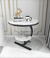 Table Basse Moderne en Marbre Style Nordique Minimaliste pour Petit Appartement, Combinaison pour Salon et Balcon, Meuble d'Angle
