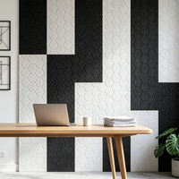 Panneau mural moderne en fibre de polyester 100% à motif nid d'abeille 9mm/12mm, ignifuge, absorption acoustique très efficace, écologique, pour écoles