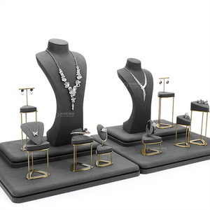 Customized Jewelry Display Stand Bust Metal Background <b>Plate</b> Luxury Jewelry Display for Necklace Bracelets <b>Rings</b> Earrings - Product Image 5