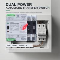 Commutateur de transfert automatique double alimentation pour groupe électrogène domestique 100A 220V Classe PC ATS Commutation rapide 0,05s CE 30/32kA Capacité de coupure