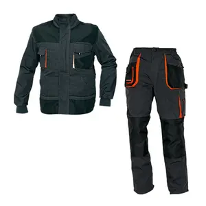 Tuval ceketler ve pantolon fabrika işçi mekanik iş üniforma işçiler için yüksek kaliteli güvenlik giyim setleri