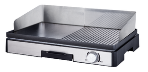 Grill électrique réversible à surface plate 2000W, plaque en aluminium moulé sous pression détachable, protection anti-graisse, contrôle numérique de la température, antiadhésif - Product Image 2