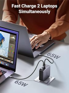 UGREEN <span class=keywords><strong>Cargador</strong></span> USB C de 140W, <span class=keywords><strong>Cargador</strong></span> <span class=keywords><strong>Mac</strong></span> <span class=keywords><strong>Book</strong></span> <span class=keywords><strong>Pro</strong></span> Nexode PD3.1 PPS <span class=keywords><strong>Cargador</strong></span> de pared de portátil rápido GaN plegable de 3 puertos Adaptador de corriente - Product Image 3