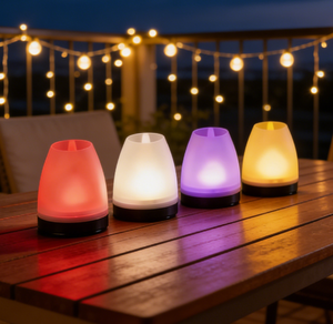 Juego de luces ambientales (paquete de 4) – Lámparas de vela recargables con control táctil, luz LED que cambia de color y base de carga - Product Image 2