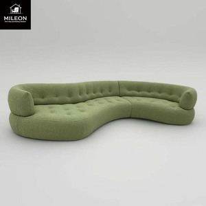 Canapé modulaire personnalisable en velours capitonné, design moderne et minimaliste, idéal pour les halls d'hôtel - Product Image 2