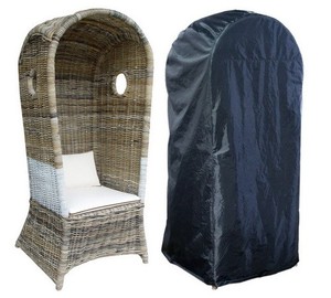 Silla de Playa Moderna de Ratán Kubu Gris para Uso en Exteriores en Apartamentos y Hoteles - Product Image 1