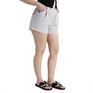 Rigglo Sports 100% Cotton Breathable Women <b>Shorts</b> Casual Wear Hot <b>Shorts</b> Elastic Waist Mid Rise Dark Wash Knitted 160g Regular - Product Image 1