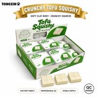 Jouet Squishy TONGXIN en argile Tofu croustillant, Jouets à presser, Balles anti-stress, Jouet sensoriel, Vente en gros