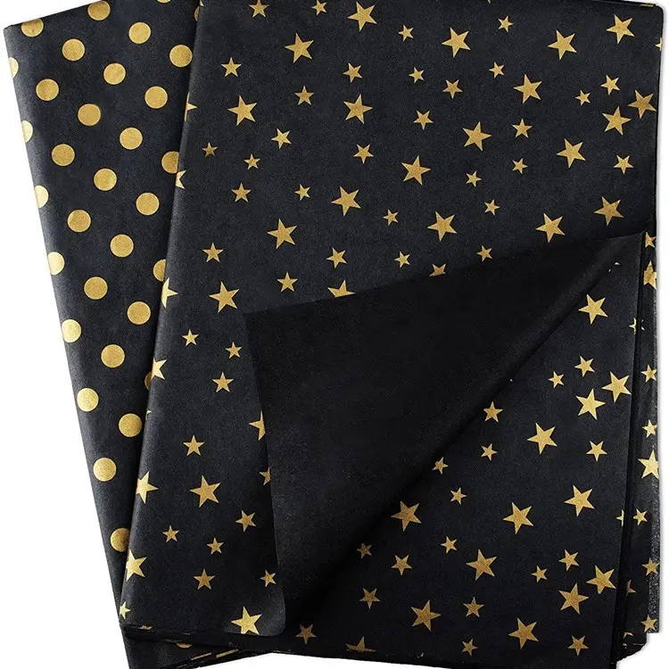 gold star black tissue paper custom tissue paper and stickers custom wrapping paper tissue