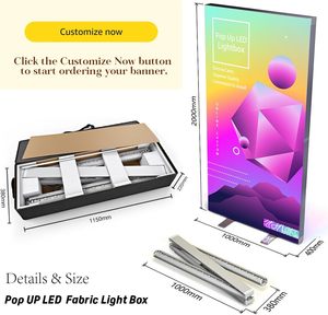 Expositor de Banner Retroiluminado de Doble Cara Personalizado, Plegable, con Luz LED, Caja de Luz de Tela SEG para Ferias Comerciales - Product Image 5