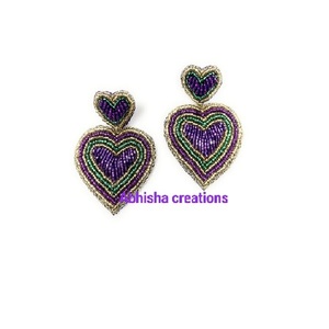 Artisan Hand Beaded Drop <b>Earrings</b> Handmade Seed Bead <b>Long</b> Dangle <b>Earrings</b> for Women Lightweight Ethnic Boho Jewelry for Party - Product Image 2