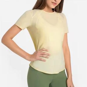 Summer Fitness Clothing Seamless T Shirt <b>Mesh</b> Workout Sports Running Quick Dry Breathable Fitness <b>Tops</b> for Women - Product Image 4