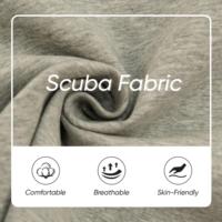 Tejido de punto Scuba Air Layer OEM de gran venta, transpirable, teñido, 320 g/m², 69 pulgadas, 79% algodón, 15% poliéster, 6% elastano, fusible para ropa deportiva