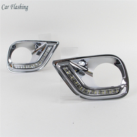 Feu de jour anti-brouillard LED DRL, accessoire de voiture, étanche, pour Toyota RAV4 2013 2014 2015 2016, 2 pièces
