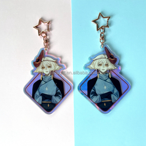 Llavero acrílico transparente personalizado con logotipo, llavero de epoxi con dibujos animados, soporte de pin, llavero de plástico, llavero acrílico de <span class=keywords><strong>Anime</strong></span> personalizado - Product Image 4