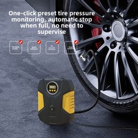 Emergency Tool 120W ABS Single Cylinder Tire Inflator Pump Tire Pressure Monitor Digital Pressure Gauge Portable for Car