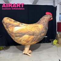 Costume de poule gonflable de style simulation, ballon animal de costume de marche de poule gonflable
