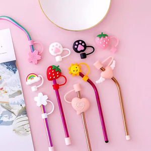 Custom Cartoon Cup Accessories 10mm Large Rubber Kids <strong>Straws</strong> <strong>Hats</strong> Cover <strong>Drinking</strong> Boba <strong>Straw</strong> Topper Charm - Product Image 2