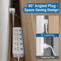 Multiprise 5 prises 10A 2500W en cuivre pur avec interrupteur principal pour appareils électroménagers et fournitures