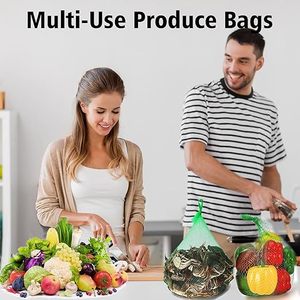 Huamaohengchun 100 sacs en filet réutilisables pour fruits et légumes, sacs en filet pour oignons et fruits, et sacs de cuisson pour fruits de mer, sacs de rangement de 24 pouces - Product Image 2