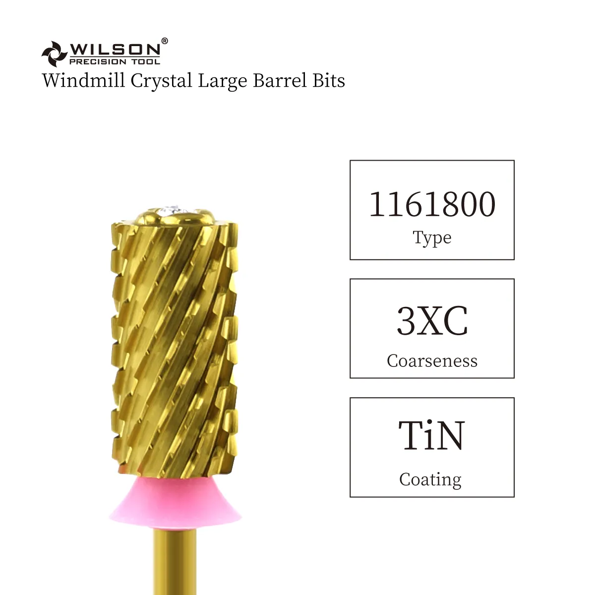 6.60mm Windmill Crystal Large Barrel Bits TiN Coating WILSON Customized Nail Bit Drill Best Selling Carbide Nail Drill Bit