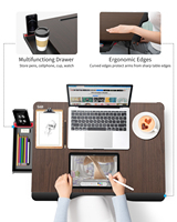 SAIJI Bureau portable pliable pour jeux et études, poste de travail multifonctionnel pour ordinateur portable avec plateau de lit pour la maison, le bureau ou les étudiants