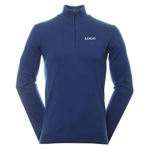 Design personnalisé vierge tricot léger sport hommes quart Zip Performance Pullover Golf Sweatshirt - Product Image 5