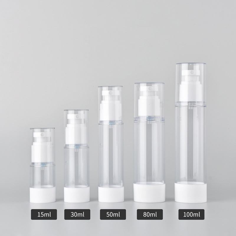 Transparent bottle with lotion pump