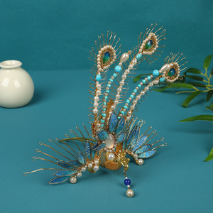 Conception originale 2024, épingle à cheveux phénix en fil d'or de style antique haut de gamme, faite à la main, accessoire pour cheveux, coiffe Hanfu - Product Image 3